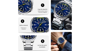 Reloj Curren 8455 Plateado - Metálico de Hombre
