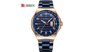 Reloj Curren 8375 Azul/Oro Rosa - Metálico de Hombre