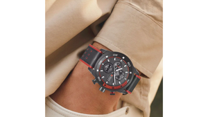 Reloj Curren 8250 Negro/Rojo - Cuero de Hombre