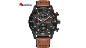 Reloj Curren 8250 Café/Negro - Cuero de Hombre