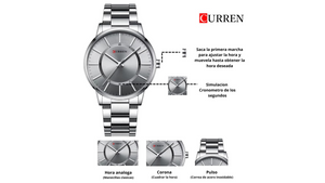 Reloj Curren 8385 Plateado - Metálico de Hombre