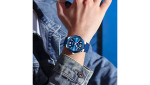 Reloj Curren 8465 Plateado/Azul - Plástico de Hombre