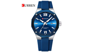 Reloj Curren 8465 Plateado/Azul - Plástico de Hombre