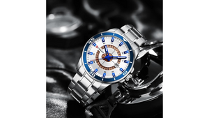 Reloj Curren 8359 Plateado/Azul - Metálico de Hombre