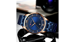 Reloj Curren 8356 Azul/Oro Rosa - Metálico de Hombre