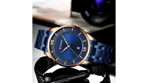 Reloj Curren 8356 Azul/Oro Rosa - Metálico de Hombre