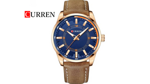 Reloj Curren 8390 Café/Oro Rosa - Cuero de Hombre