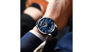 Reloj Curren 8365 Azul/Plateado - Cuero de Hombre
