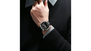 Reloj Curren 8365 Negro/Plateado - Cuero de Hombre