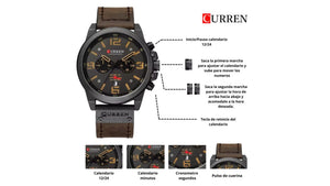 Reloj Curren 8314 Café Oscuro/Negro - Cuero de Hombre