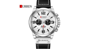 Reloj Curren 8314 Negro/Plateado - Cuero de Hombre