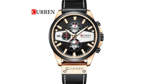 Reloj Curren 8394 Negro/Oro Rosa - Cuero de Hombre