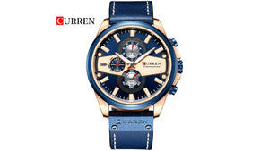 Reloj Curren 8394 Azul/Oro Rosa - Cuero de Hombre