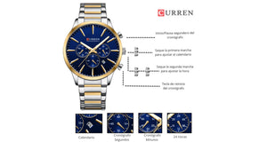 Reloj Curren 8435 Plateado/Dorado - Metálico de Hombre