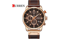 Reloj Curren 8291 Vinotinto/Oro Rosa - Cuero de Hombre