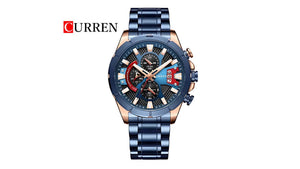 Reloj Curren 8401 Azul/Oro Rosa - Metálico de Hombre