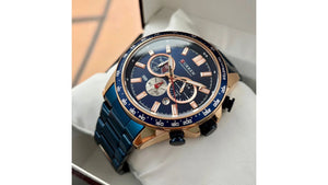 Reloj Curren 8418 Azul/Oro Rosa - Metálico de Hombre