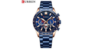 Reloj Curren 8418 Azul/Oro Rosa - Metálico de Hombre