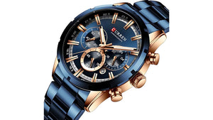 Reloj Curren 8418 Azul/Oro Rosa - Metálico de Hombre
