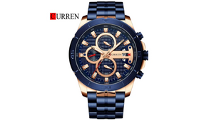 Reloj Curren 8337 Azul/Oro Rosa - Metálico de Hombre