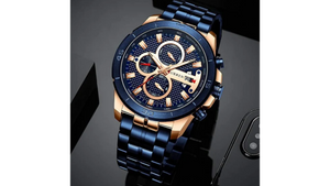 Reloj Curren 8337 Azul/Oro Rosa - Metálico de Hombre