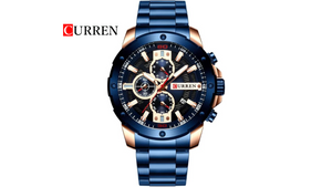 Reloj Curren 8336 Azul/Oro Rosa - Metálico de Hombre