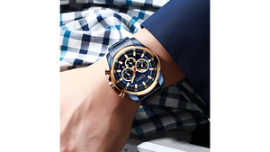 Reloj Curren 8361 Azul/Oro rosa - Metálico de Hombre