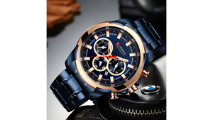 Reloj Curren 8361 Azul/Oro rosa - Metálico de Hombre