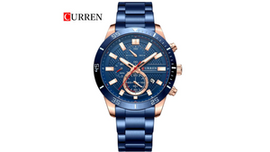 Reloj Curren 8417 Azul/Oro Rosa - Metálico de Hombre
