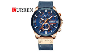 Reloj Curren 8346 Azul Oscuro/Oro Rosa - Cuero de Hombre