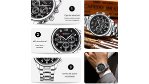 Reloj Curren 8466 Plateado - Metálico hombre