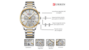 Reloj Curren 8435 Plateado/Dorado - Metálico de Hombre