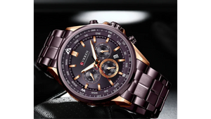 Reloj Curren 8399 Marrón/Oro Rosa - Metálico de Hombre