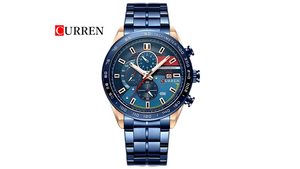 Reloj Curren 8410 Azul/Oro Rosa - Metálico de Hombre