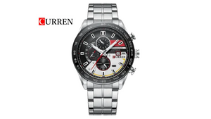 Reloj Curren 8410 Plateado/Negro - Metálico de Hombre