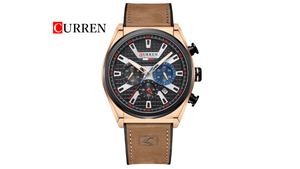Reloj Curren 8392 Café/Oro rosa - Cuero de Hombre