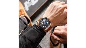 Reloj Curren 8392 Café/Oro rosa - Cuero de Hombre