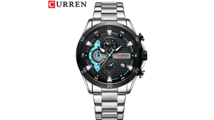 Curren 8402 Plateado/Azul - Metálico de Hombre