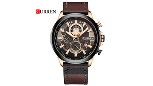 Reloj Curren 8380 Vinotinto/Oro Rosa - Cuero de Hombre