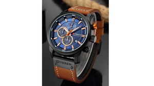 Reloj Curren 8291 Negro/Café - Cuero de Hombre
