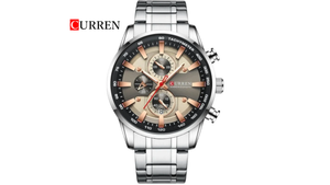 Reloj Curren 8351 Plateado/Negro/Oro Rosa - Metálico de Hombre