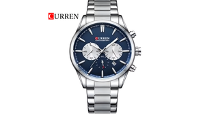 Reloj Curren 8446 Plateado/Azul - Metálico de Hombre