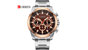 Reloj Curren 8361 Plateado/Oro Rosa/Café - Metalico de Hombre