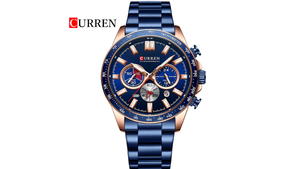 Reloj Curren 8418 Azul/Oro Rosa - Metálico de Hombre