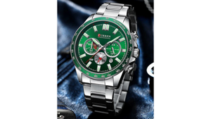 Reloj Curren 8418 Plateado/Verde - Metálico de Hombre
