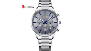 Reloj Curren 8435 Plateado/Azul - Metálico de Hombre