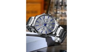 Reloj Curren 8435 Plateado/Azul - Metálico de Hombre