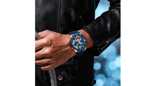 Reloj Curren 8395 Azul/Oro Rosa Metalico de Hombre