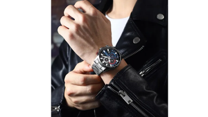 Reloj Curren 8415 Plateado/Azul fondo Negro Metalico de Hombre