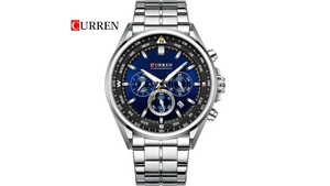 Reloj Curren 8399 Plateado/Azul/Negro - Metálico de Hombre
